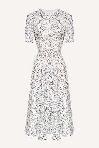 Платье-миди с юбкой-солнце и коротким рукавом