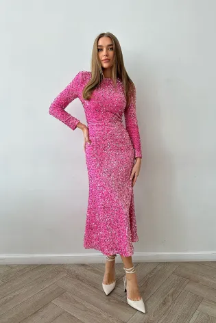 Женские розовые вечерние платья
